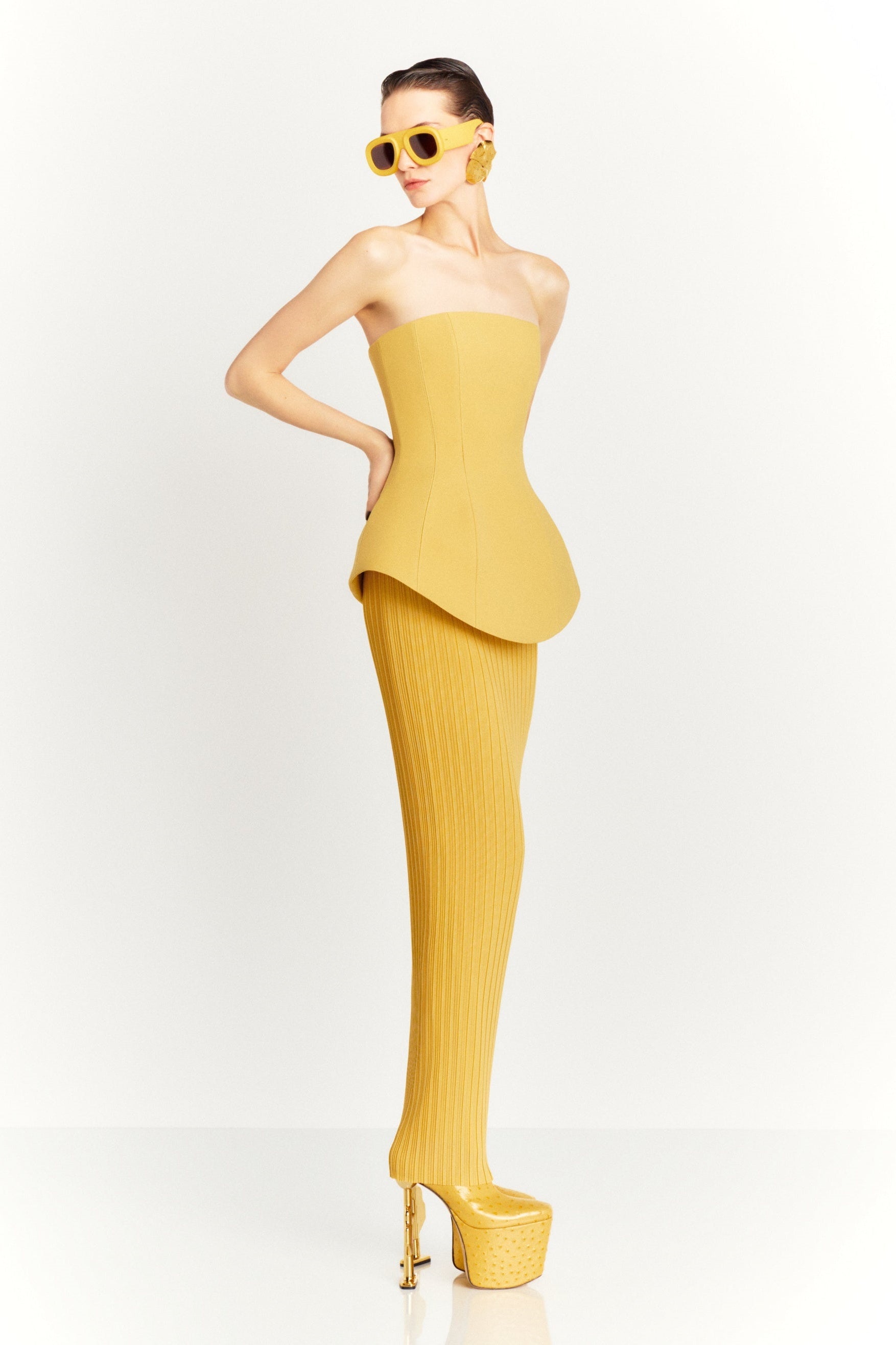 Camille Straplez Pileli Etek Takım