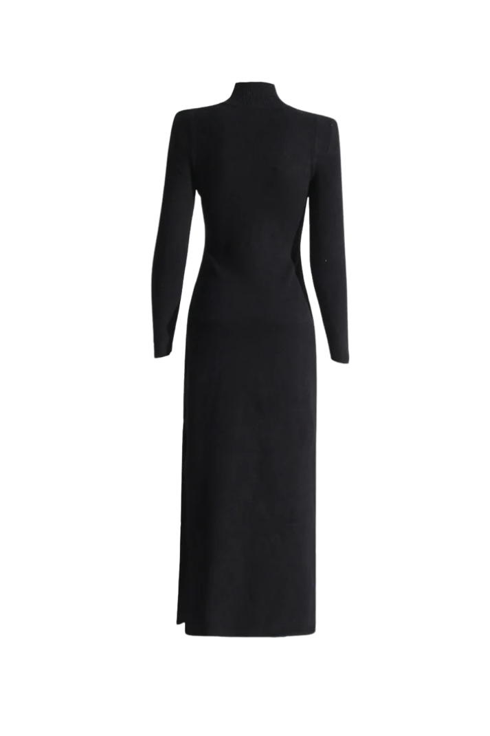 Savana Tokalı Örme Uzun Elbise