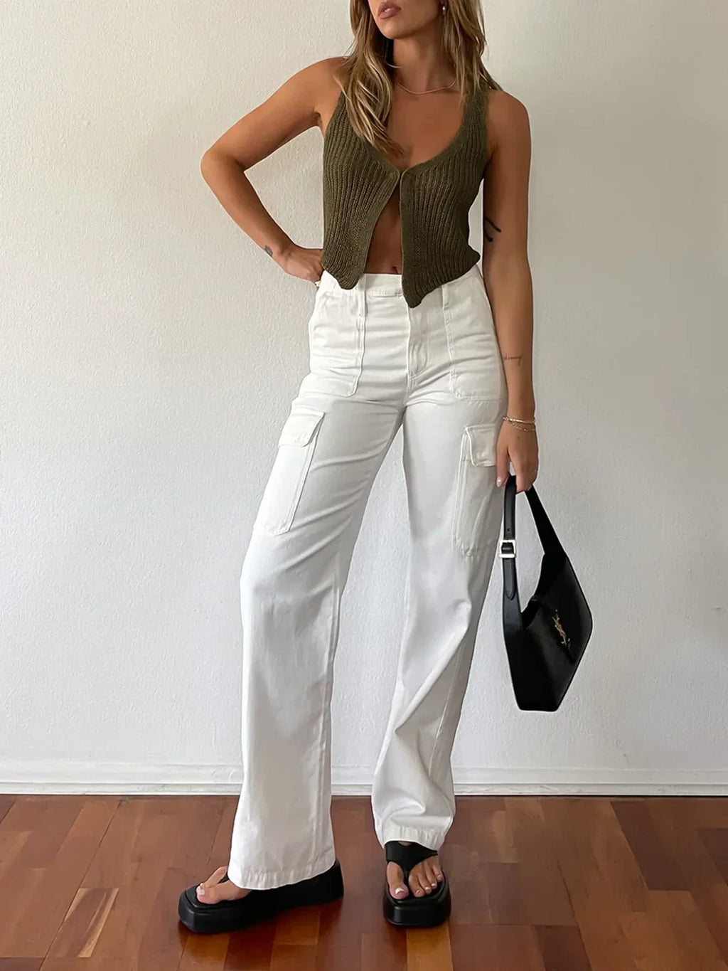 Klasik Kanca Ve Göz Örgü Yelek