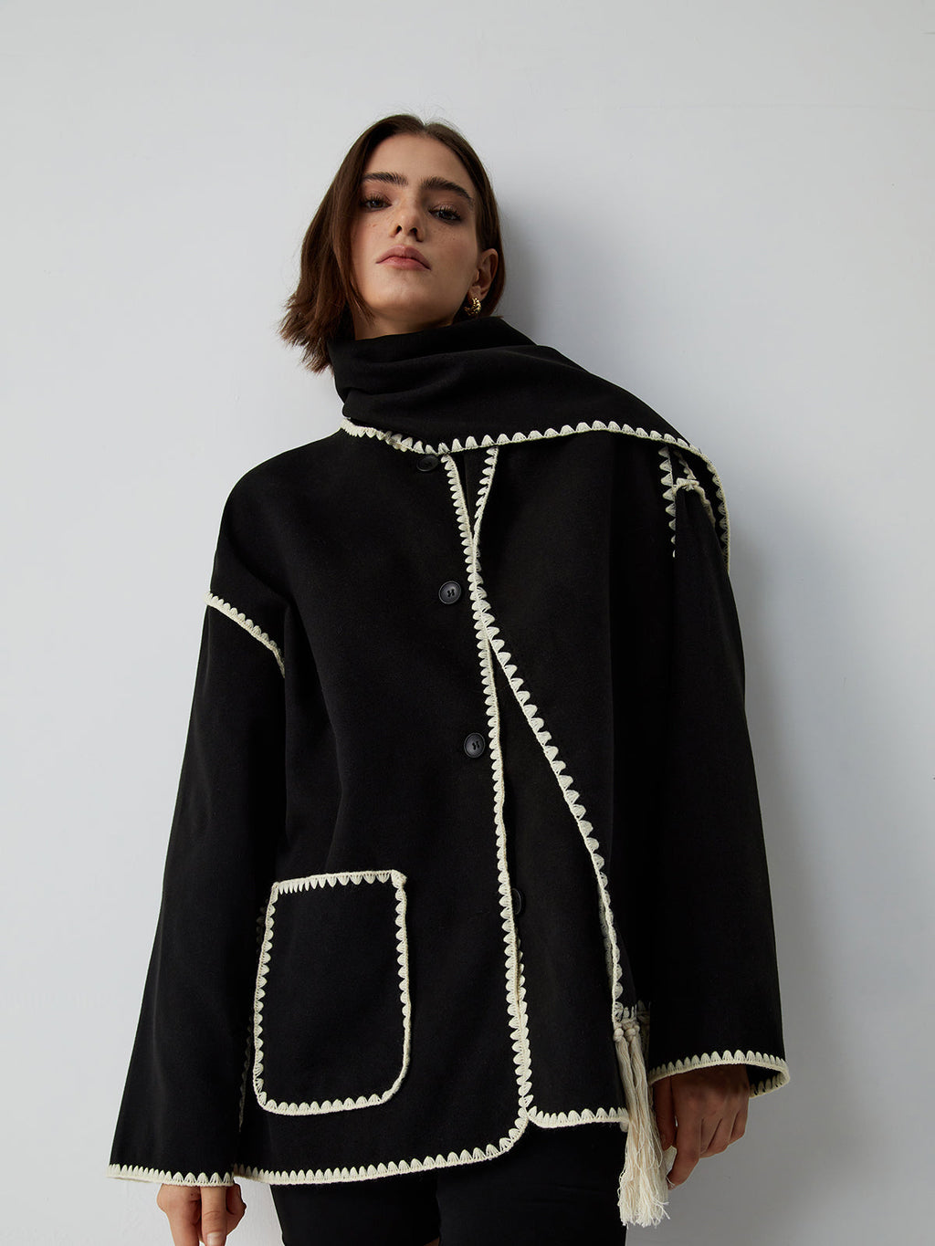 Kontrast Kesim Ceket