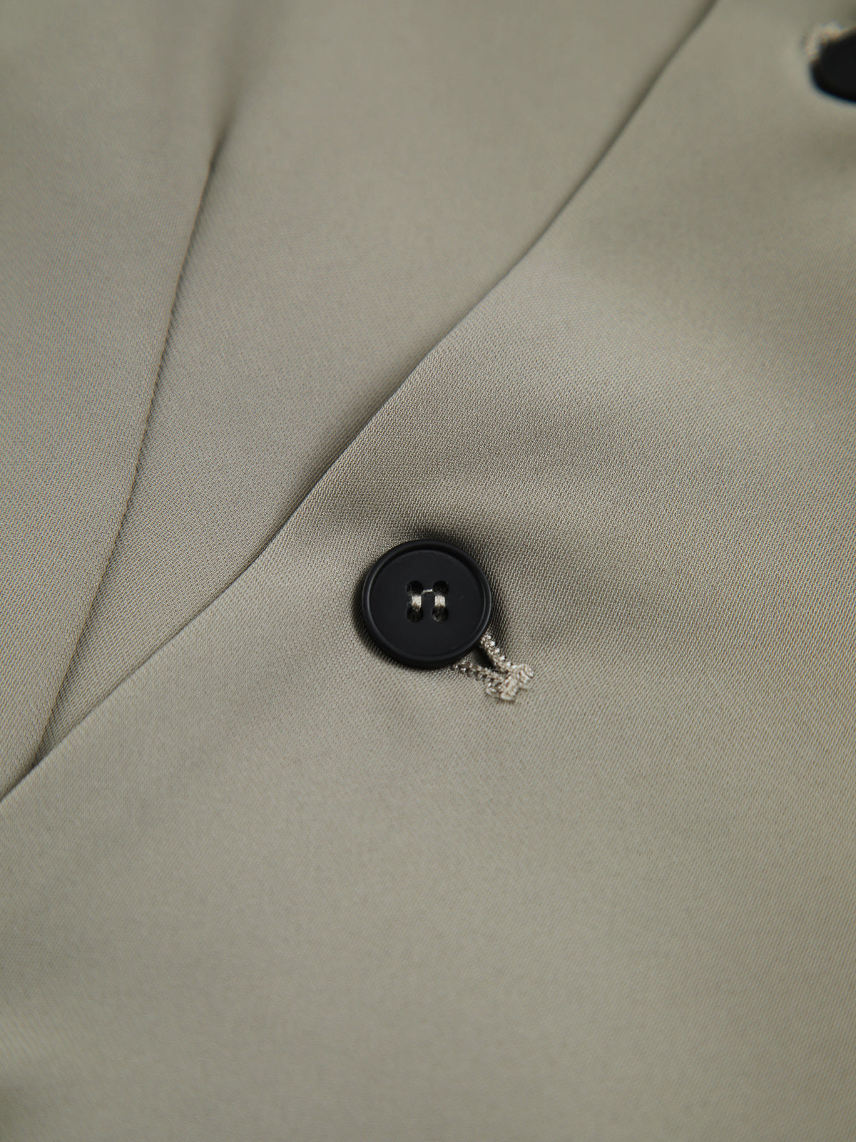 Asimetrik Gri Yeşil Düğmeli Kolsuz Yelek