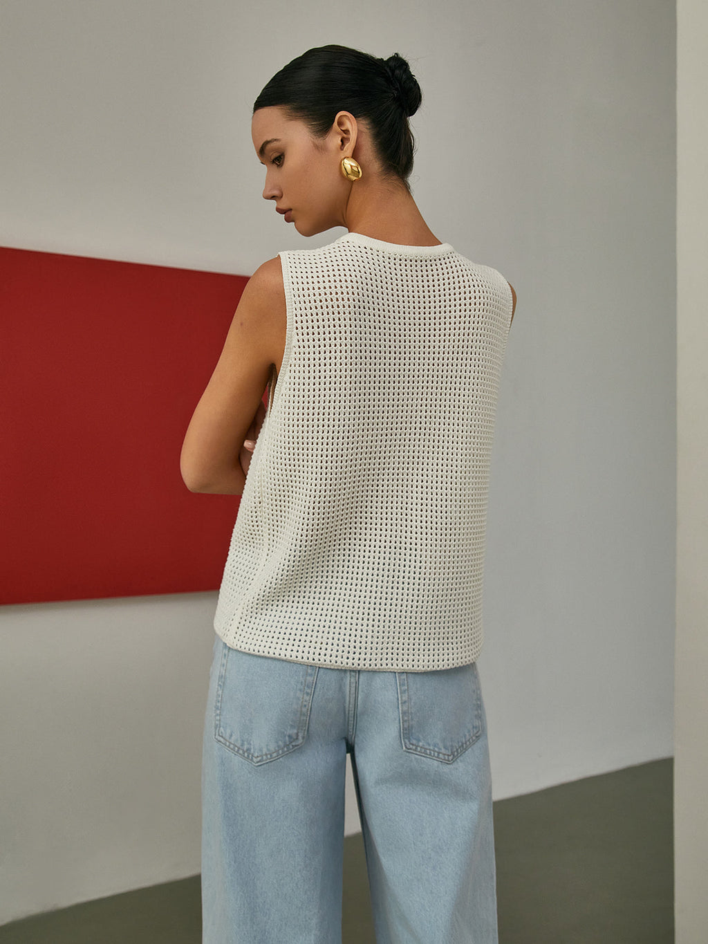 Boş Kolsuz Örgü Hırka