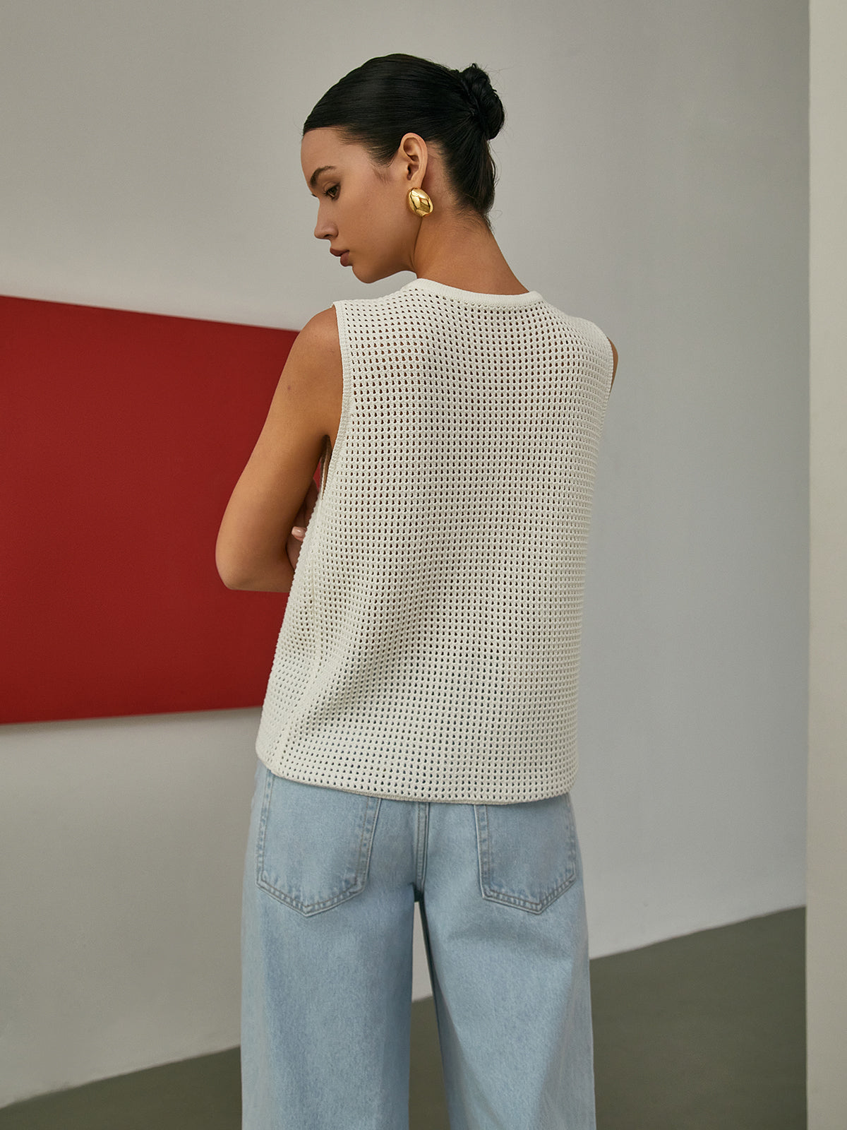 Boş Kolsuz Örgü Hırka