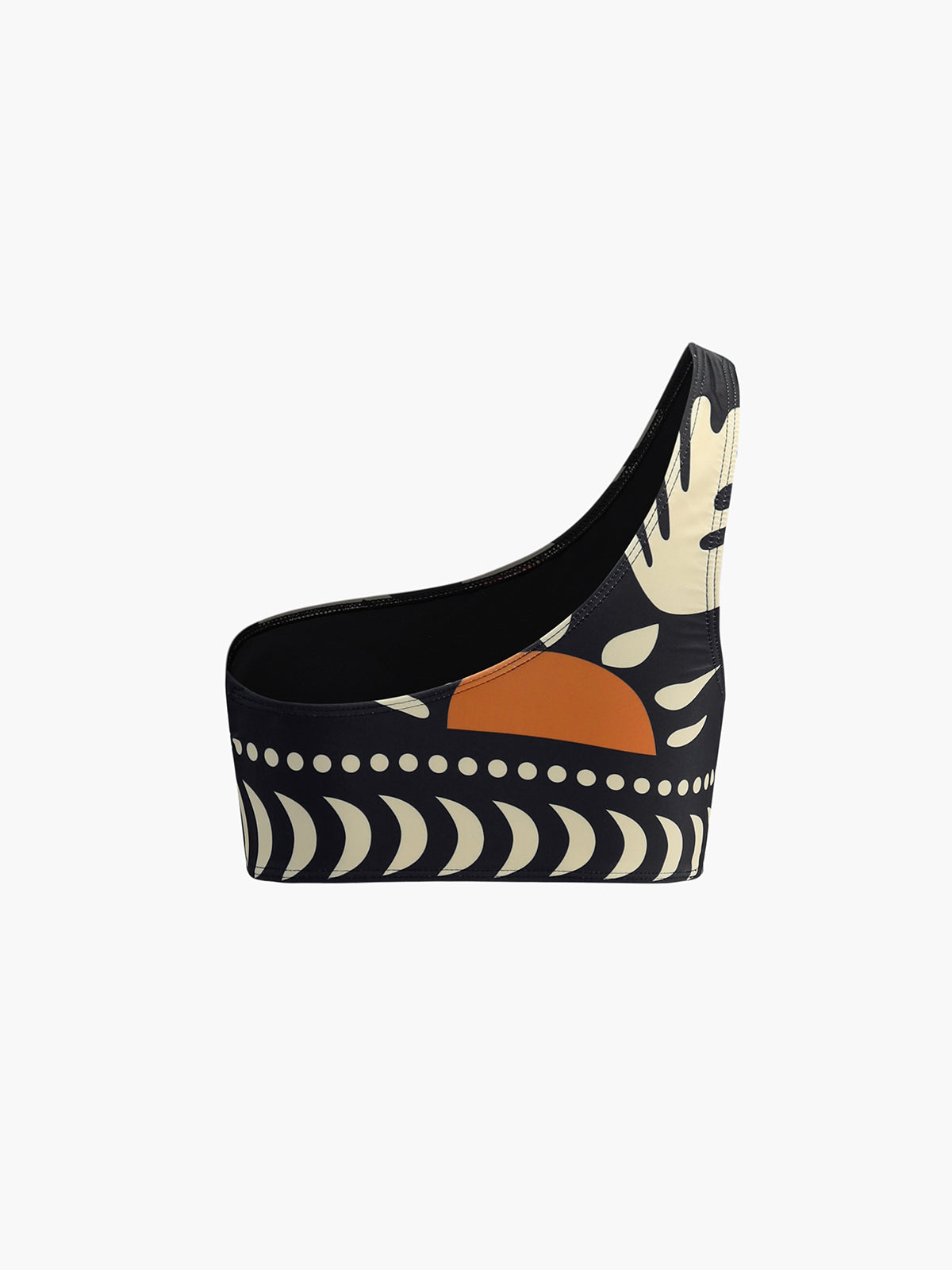 Kuş Desenli Asimetrik Yaka Bikini Takımı