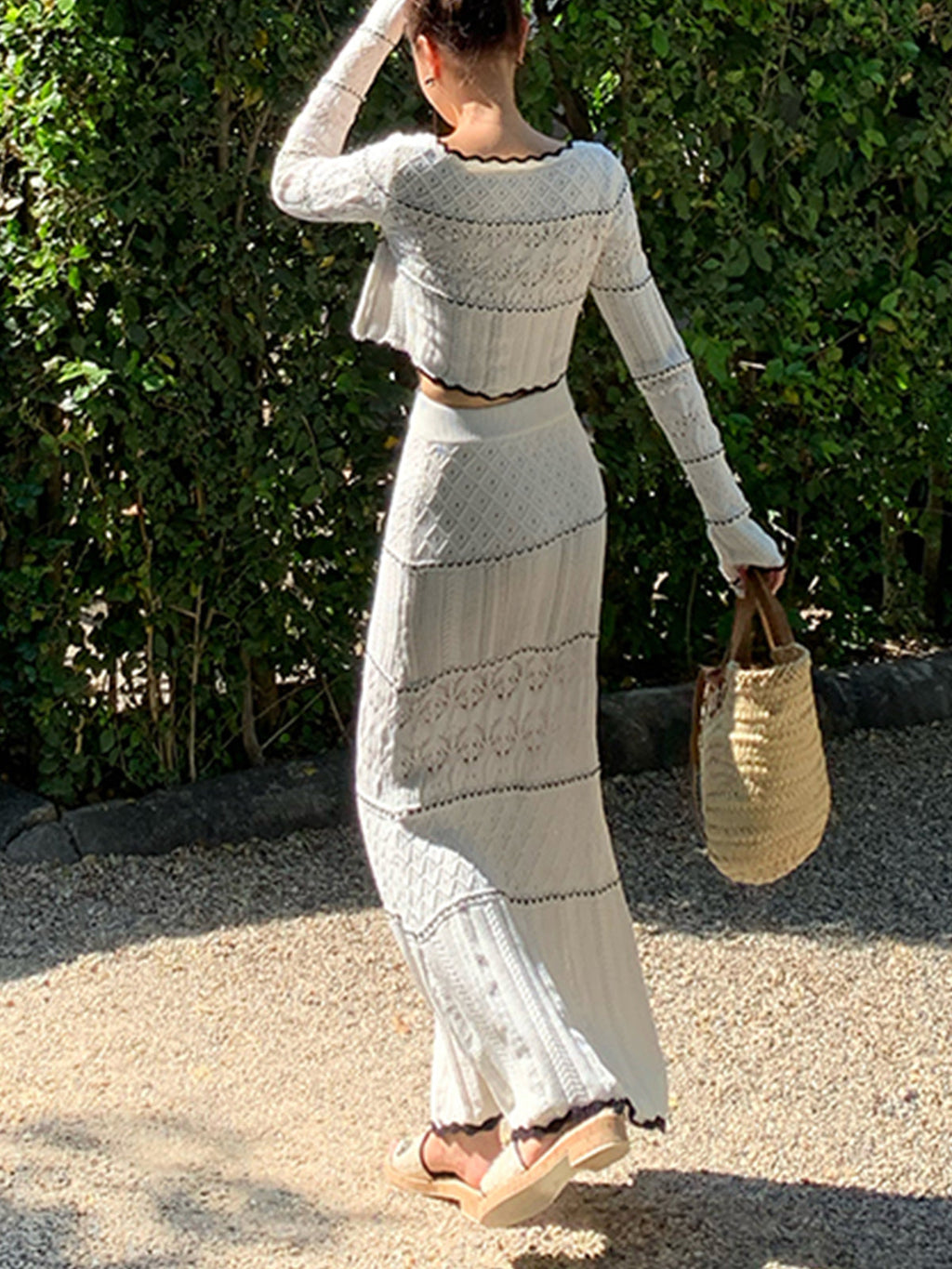 Kontrast Bağlamalı Örgü Hırka