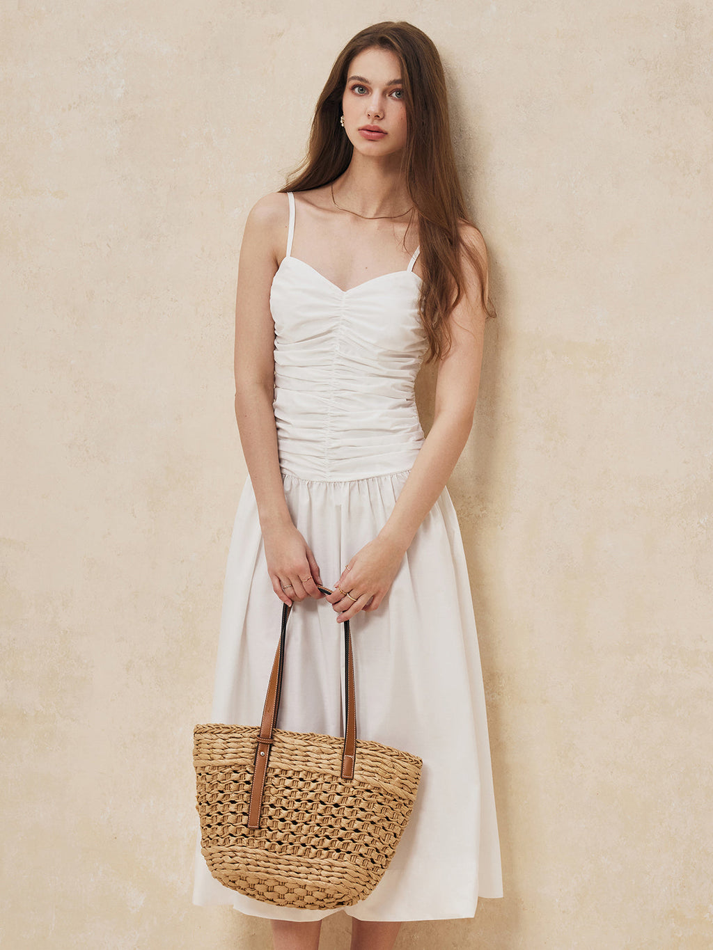 Serendipity Kıvrımlı Askılı Uzun Elbise