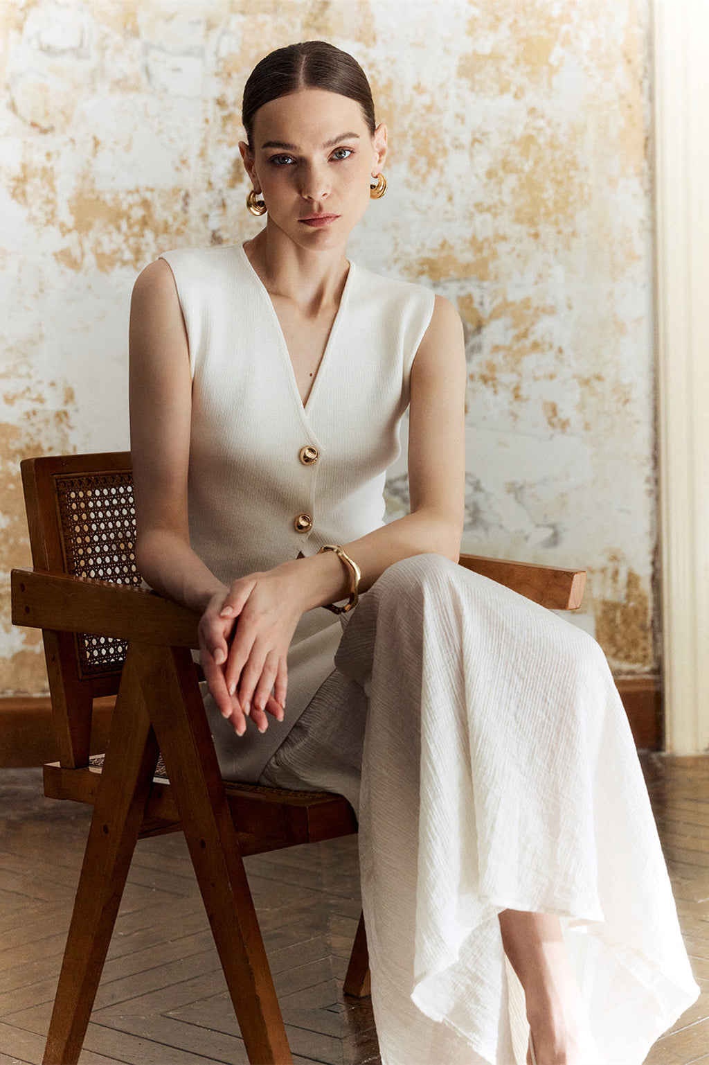 Lynn Ekli Pileli Etek Örgü Takım