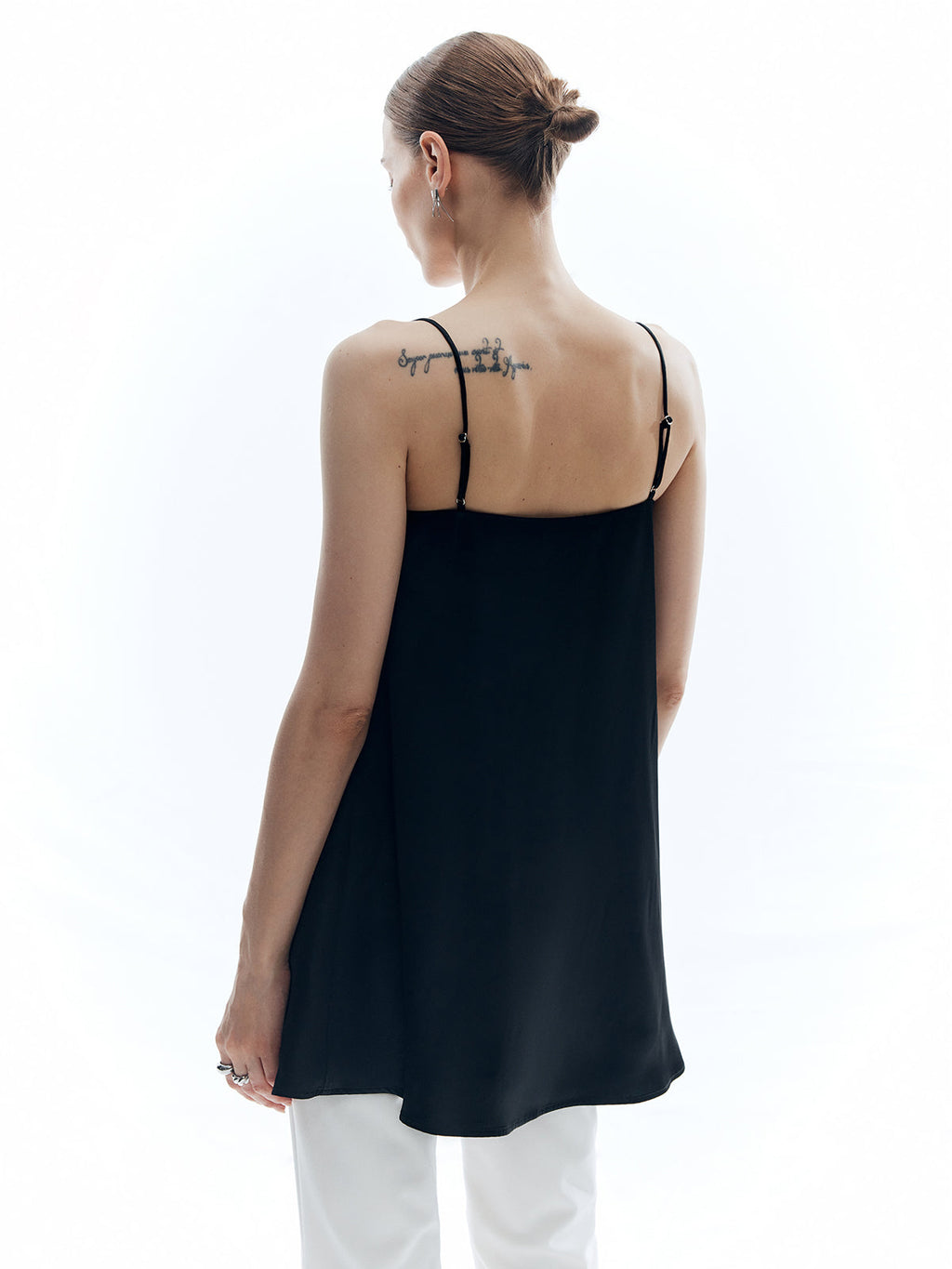 Saten Düz Bol Askılı Üst