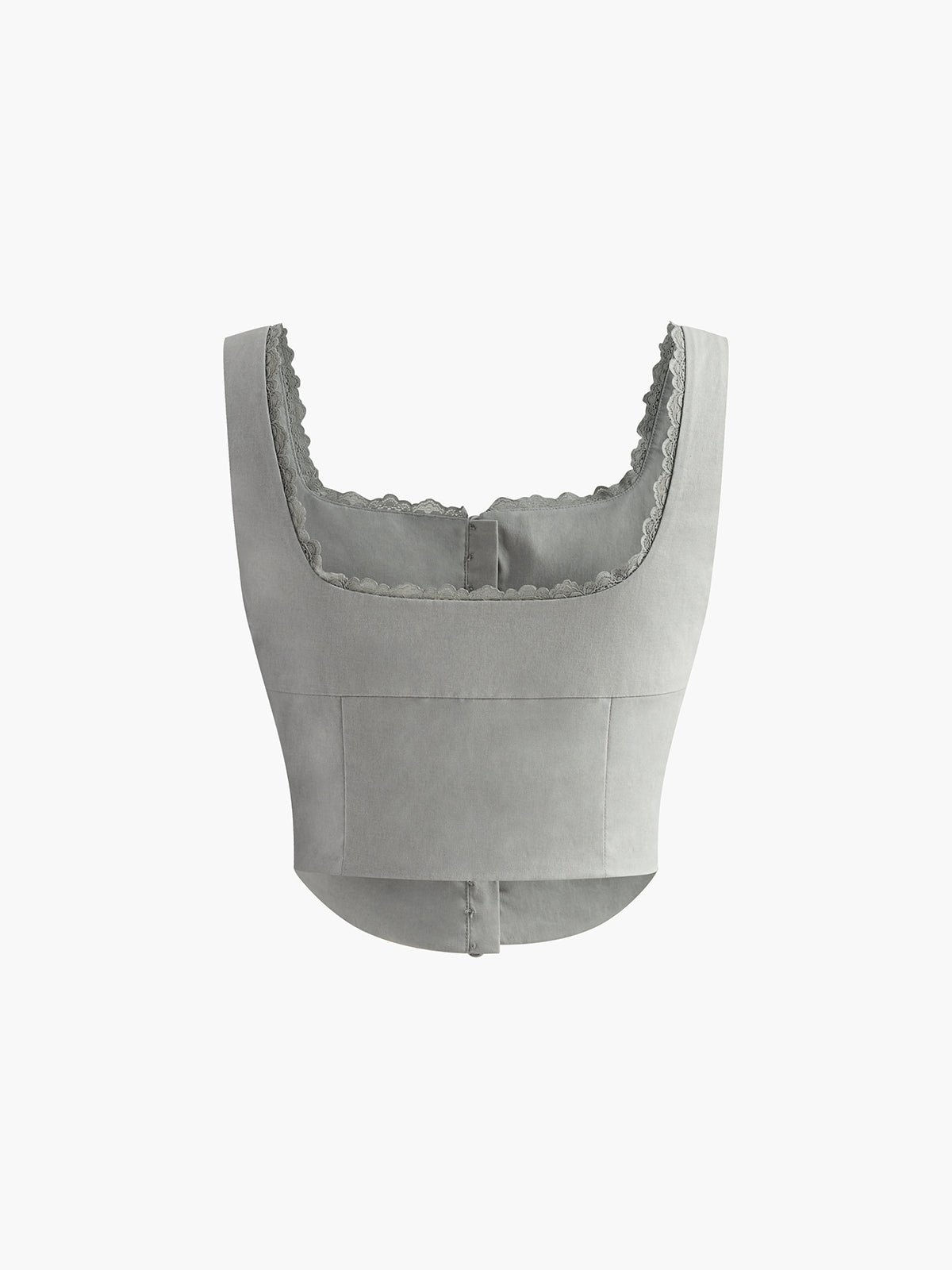 Dantel Kenarlı Düğmeli Askılı Üst