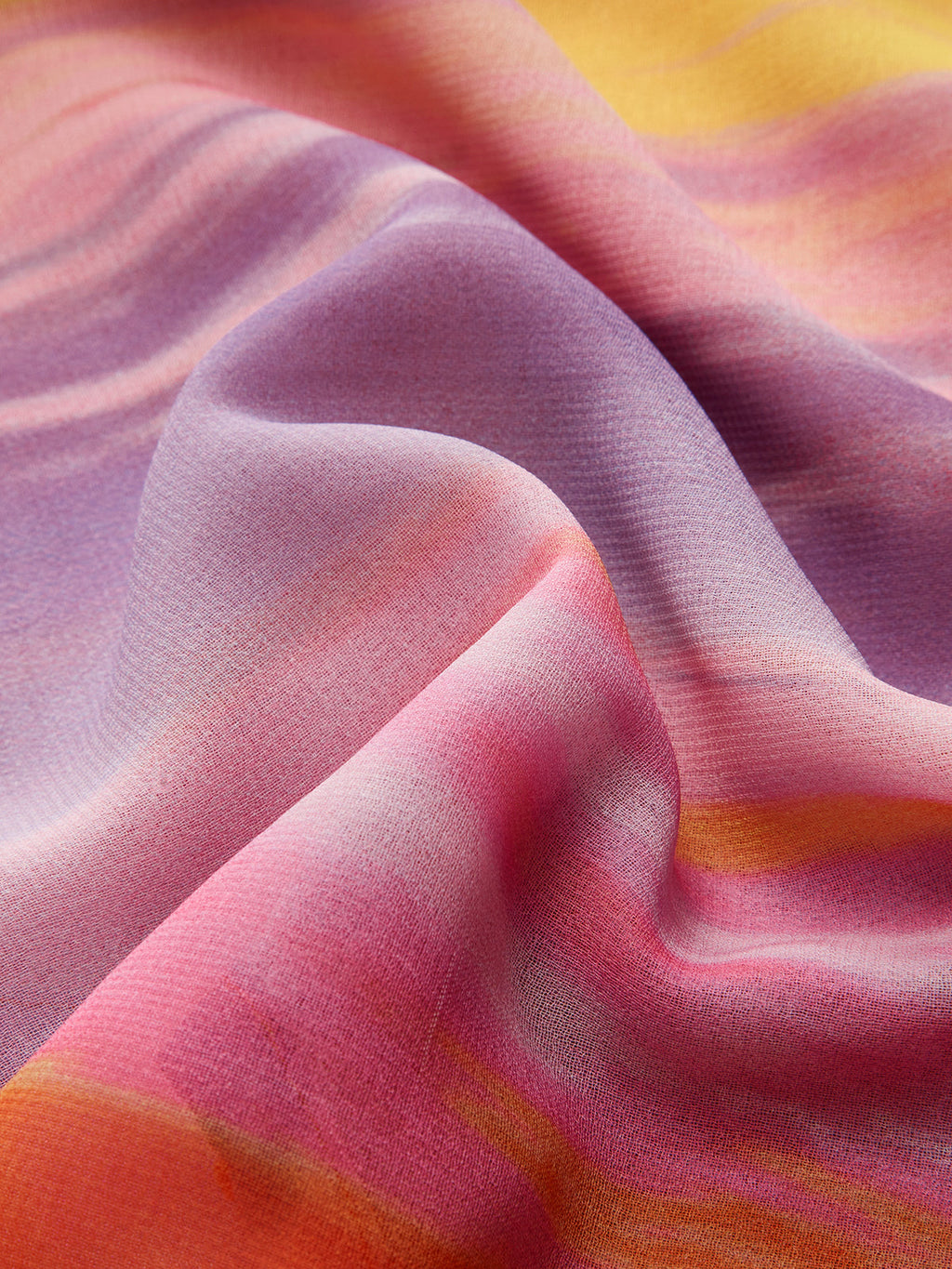 Sunset Asimetrik Yaka & Eşarp Detaylı Desenli Mini Elbise