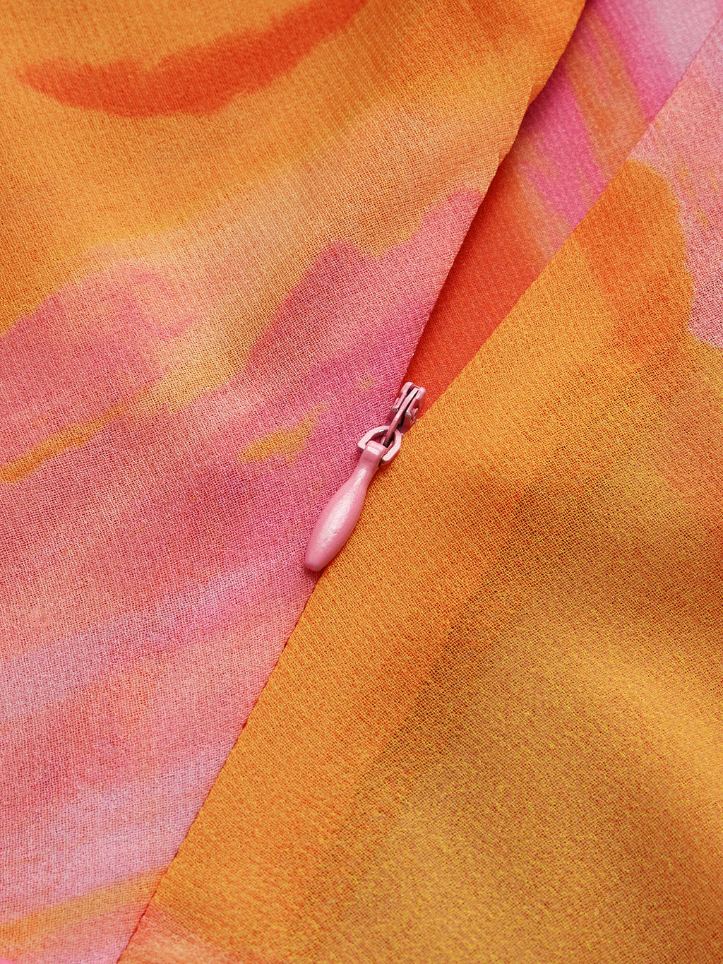 Sunset Asimetrik Yaka & Eşarp Detaylı Desenli Mini Elbise