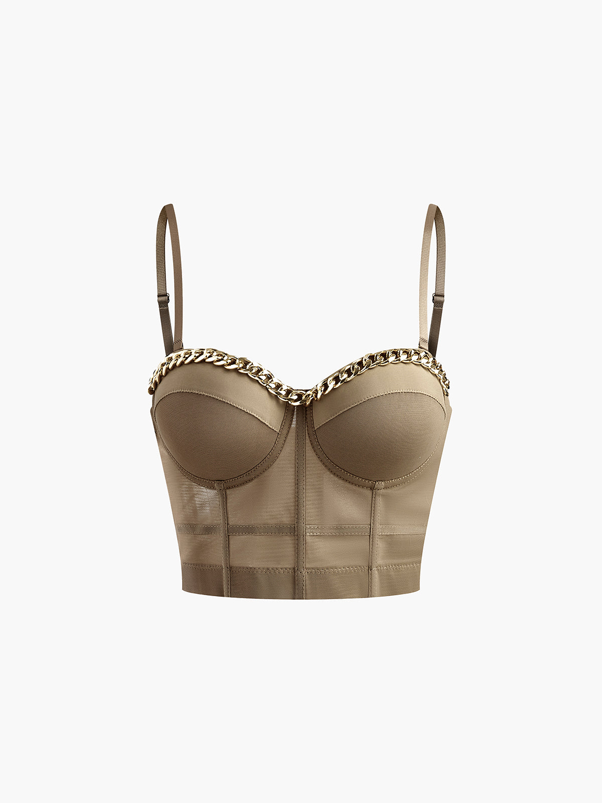 Metal Zincirli Yarı Şeffaf File Korse