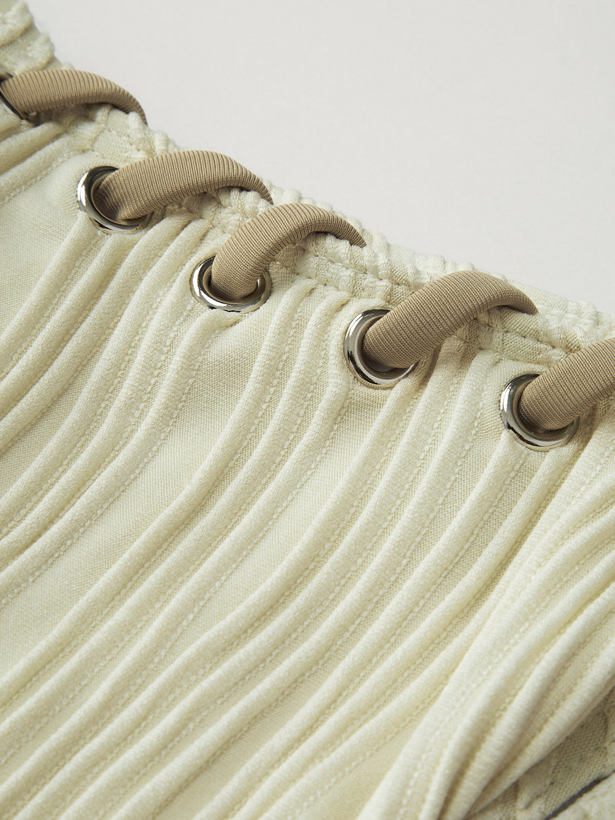 Grommet Bağcıklı Büzgülü Bikini Takımı