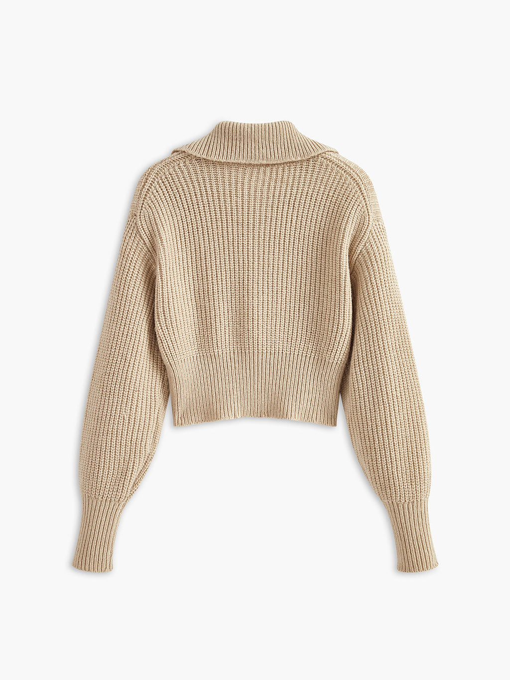 Ribanalı Fermuarlı Yaka Hırka