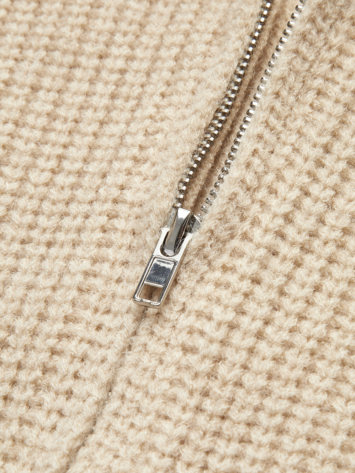 Ribanalı Fermuarlı Yaka Hırka