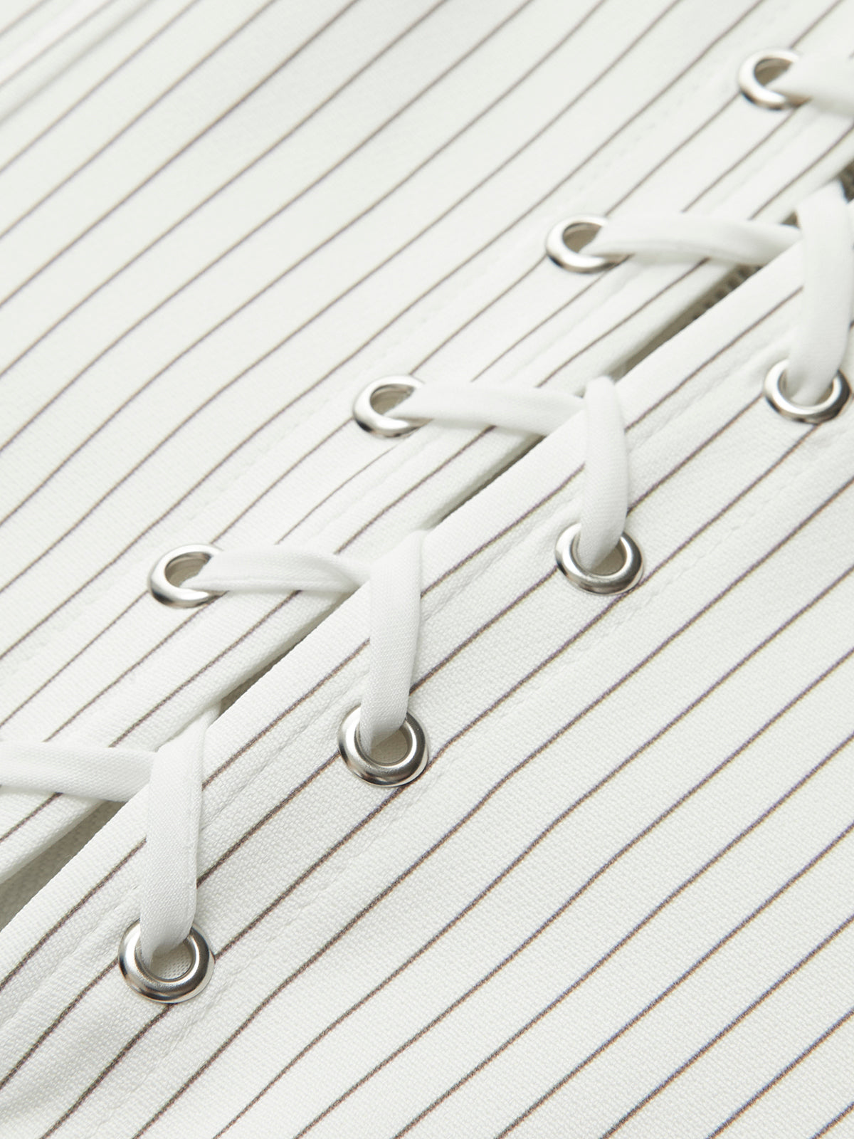 Çizgili İpli ve Fermuarlı Korse Üst