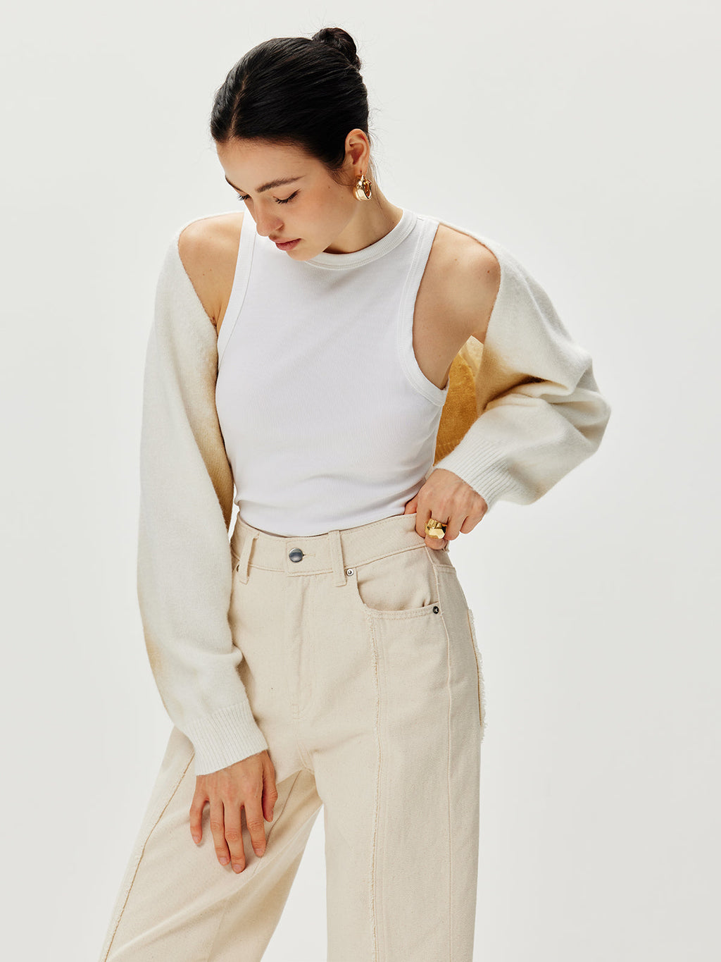 Büyük Boy Gradient Örgü Dış Giyim