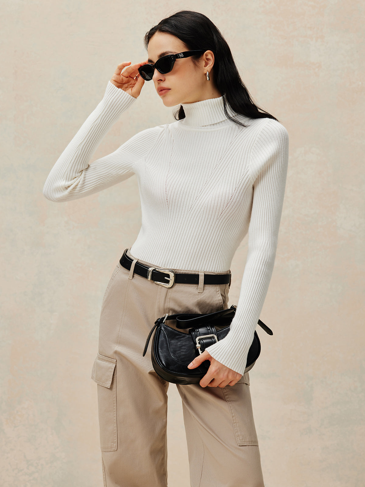 Açık Sırtlı Örgü Kazak