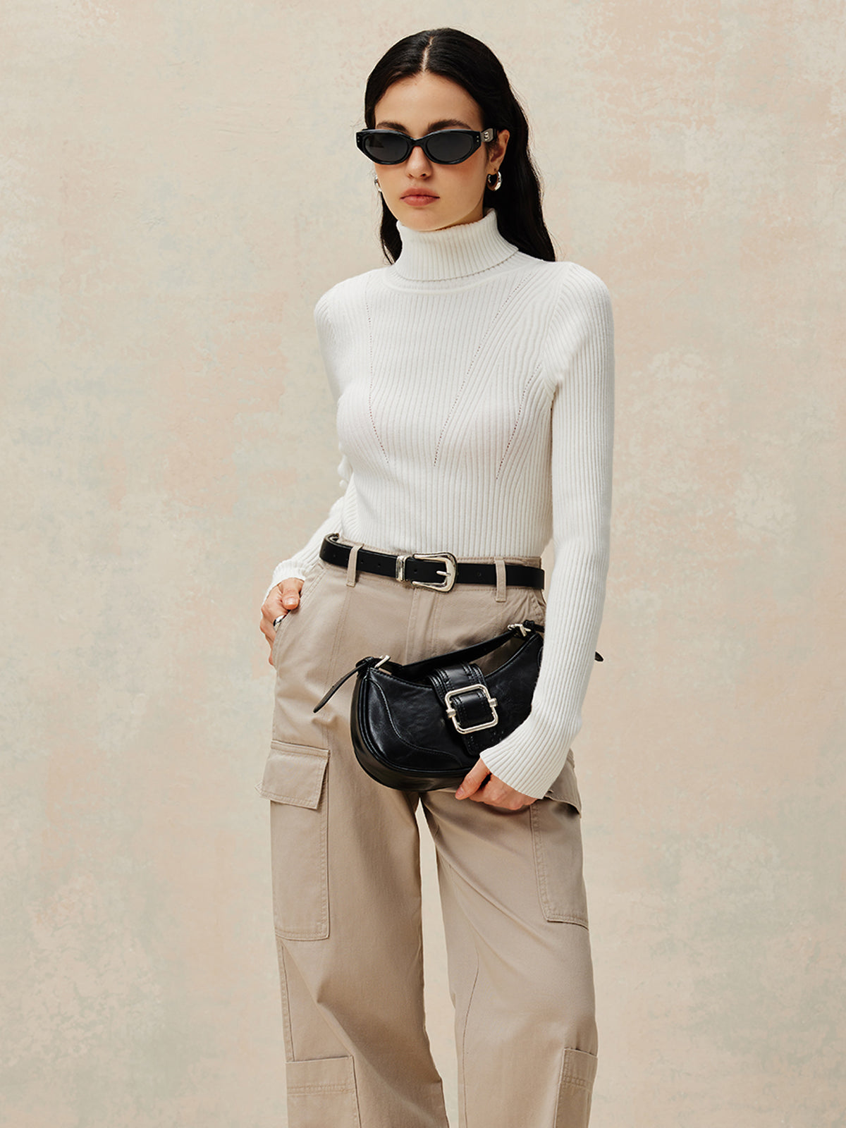 Açık Sırtlı Örgü Kazak