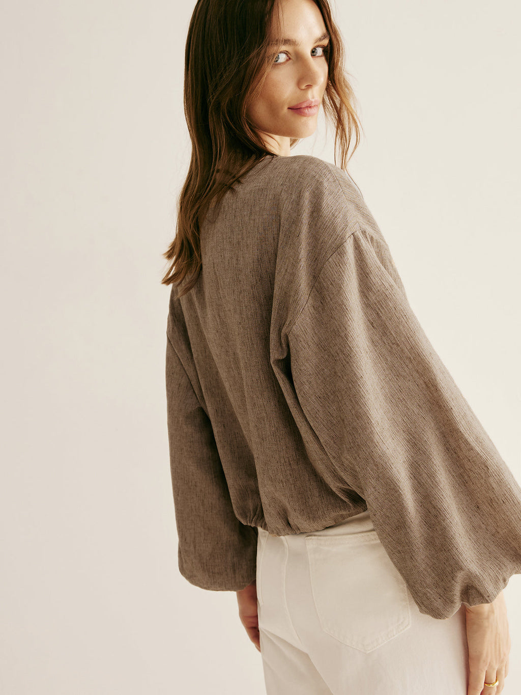 Retro İpli Bağlama Bol Bluz