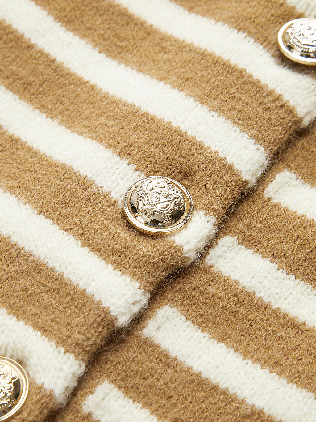 Yuvarlak Yaka Çizgili Hırka