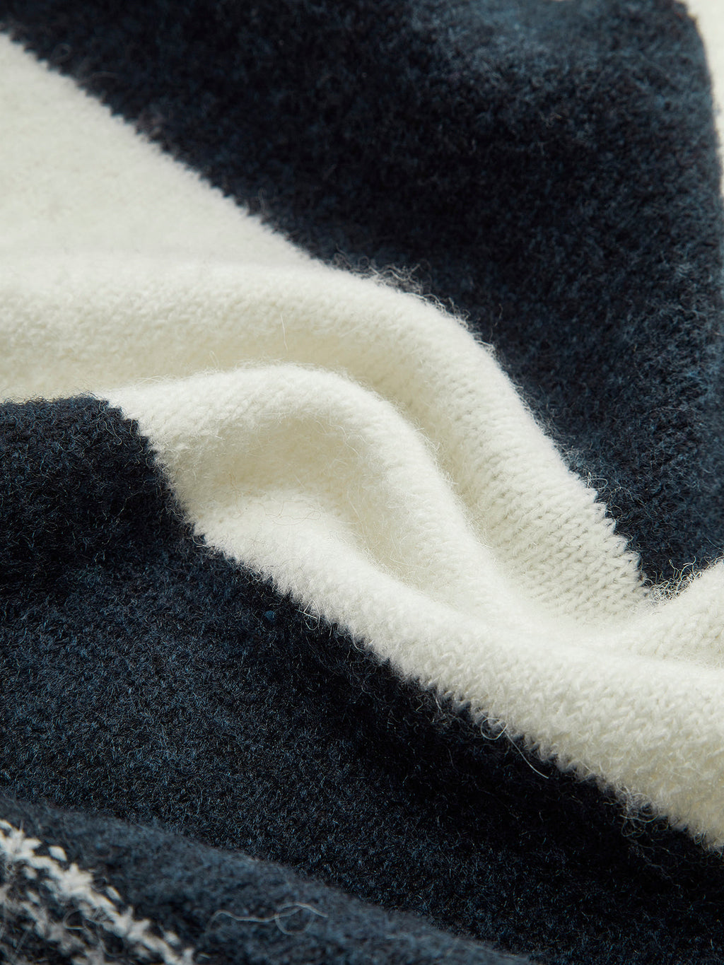 Yün Karışımlı Çizgili Büzgülü Hırka