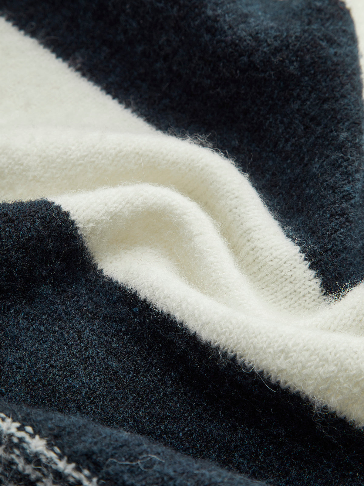 Yün Karışımlı Çizgili Büzgülü Hırka