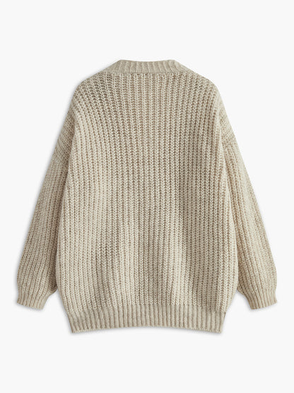 Kontrast Bağlamalı V Yaka Cepli Kardigan