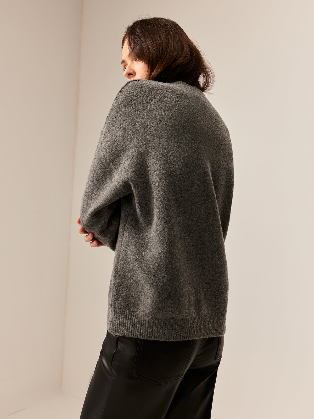 Pamuk Karışımlı Kiraz Baskılı Kazak