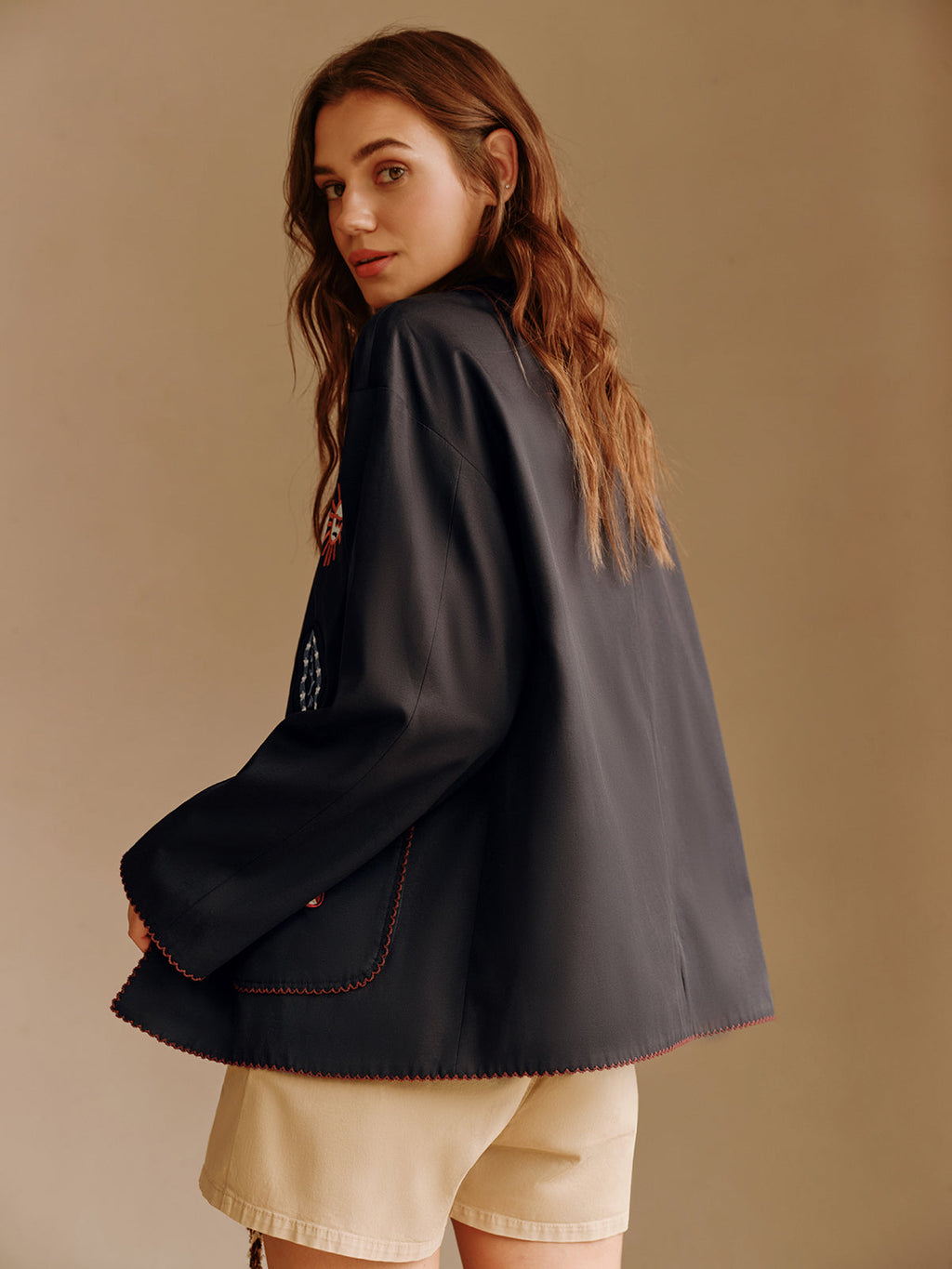 Bohem Nakış Yaka Ceket