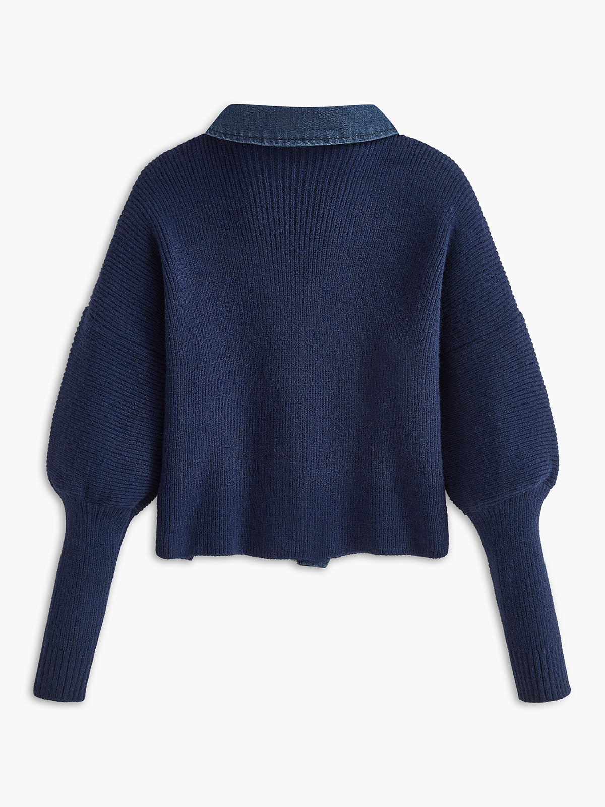 Panel Göğüslü Streç Yaka Örgü Üst