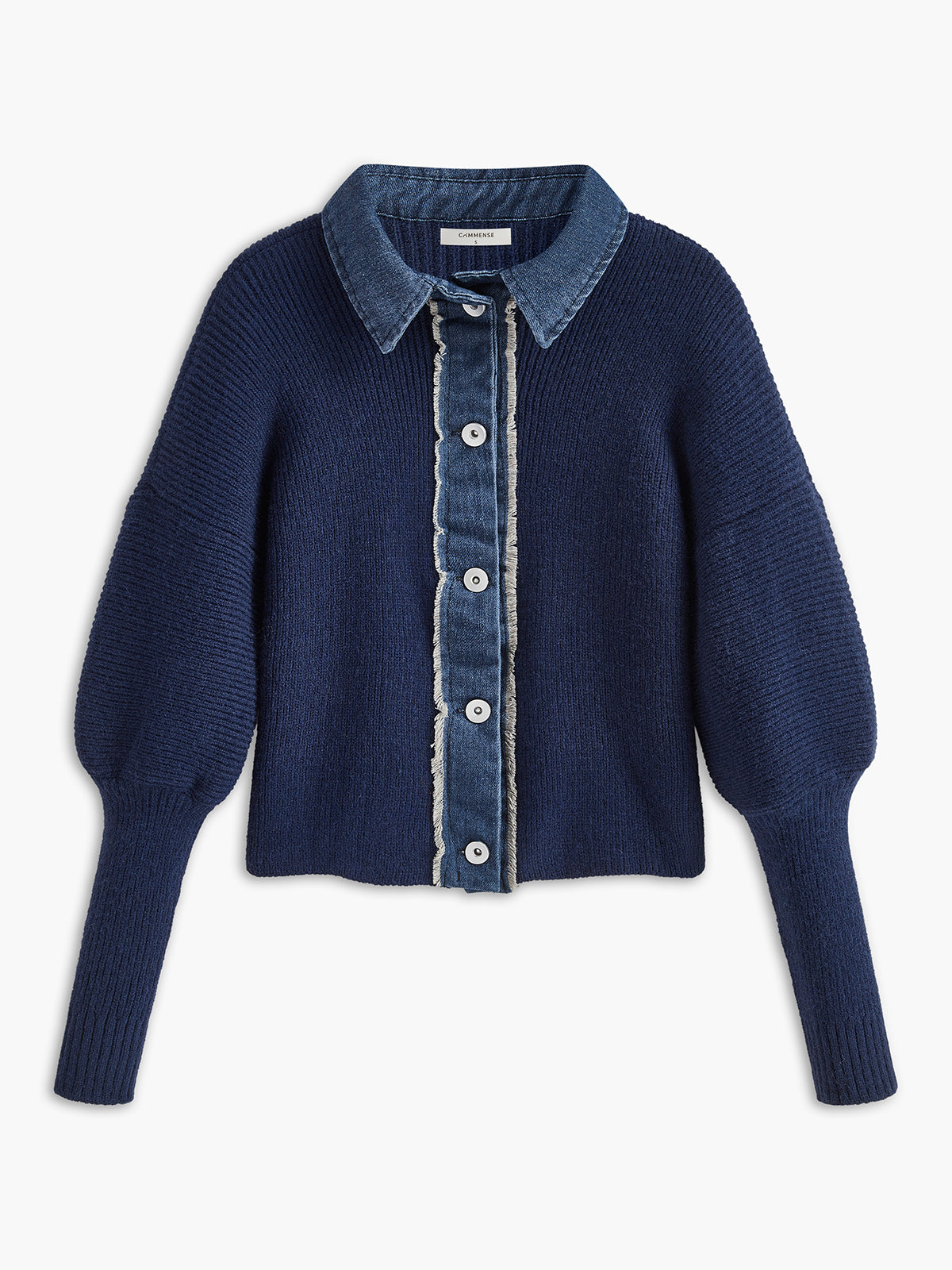 Panel Göğüslü Streç Yaka Örgü Üst