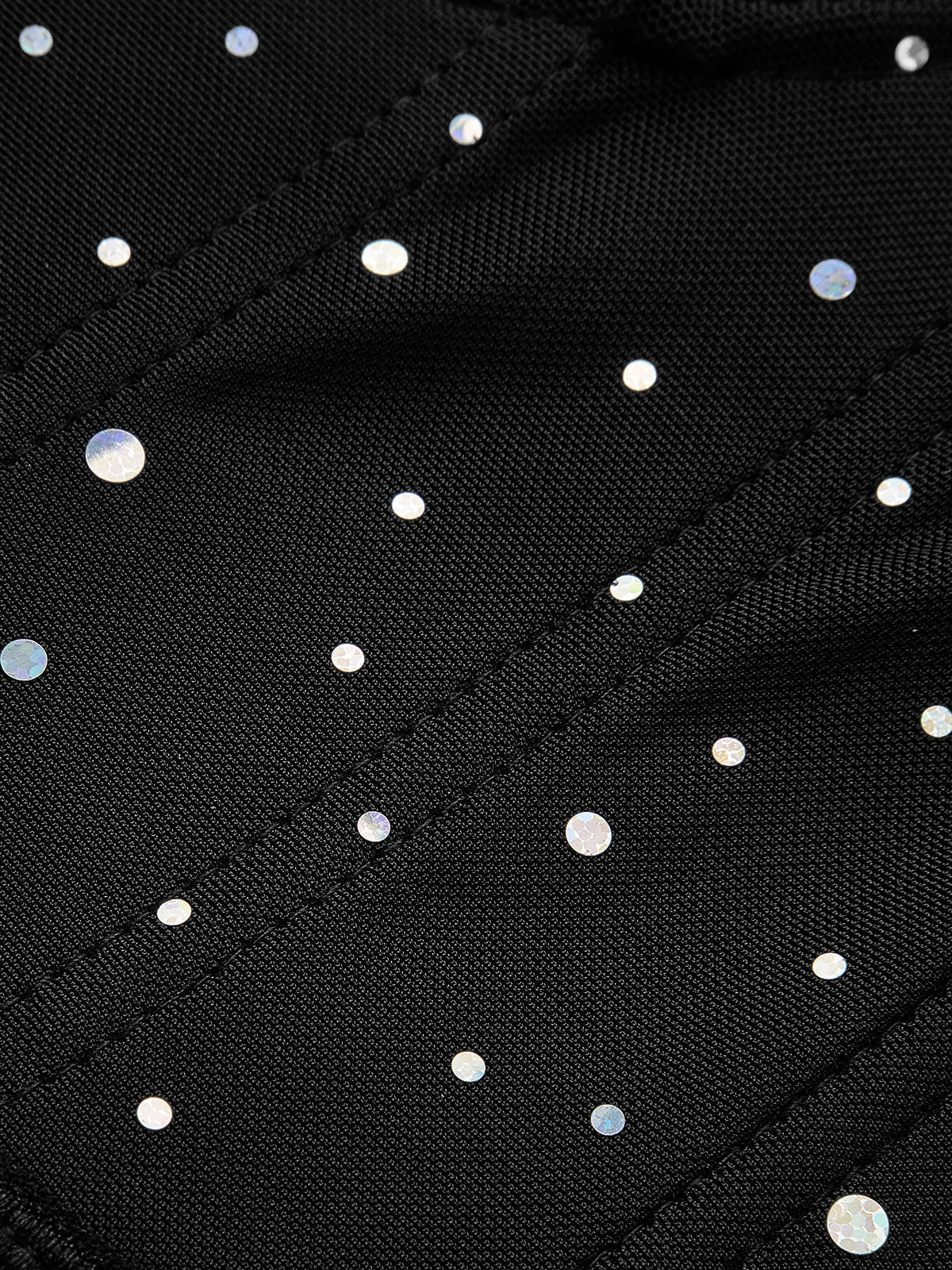 Yarı Şeffaf File Polka Dot Korse Üst