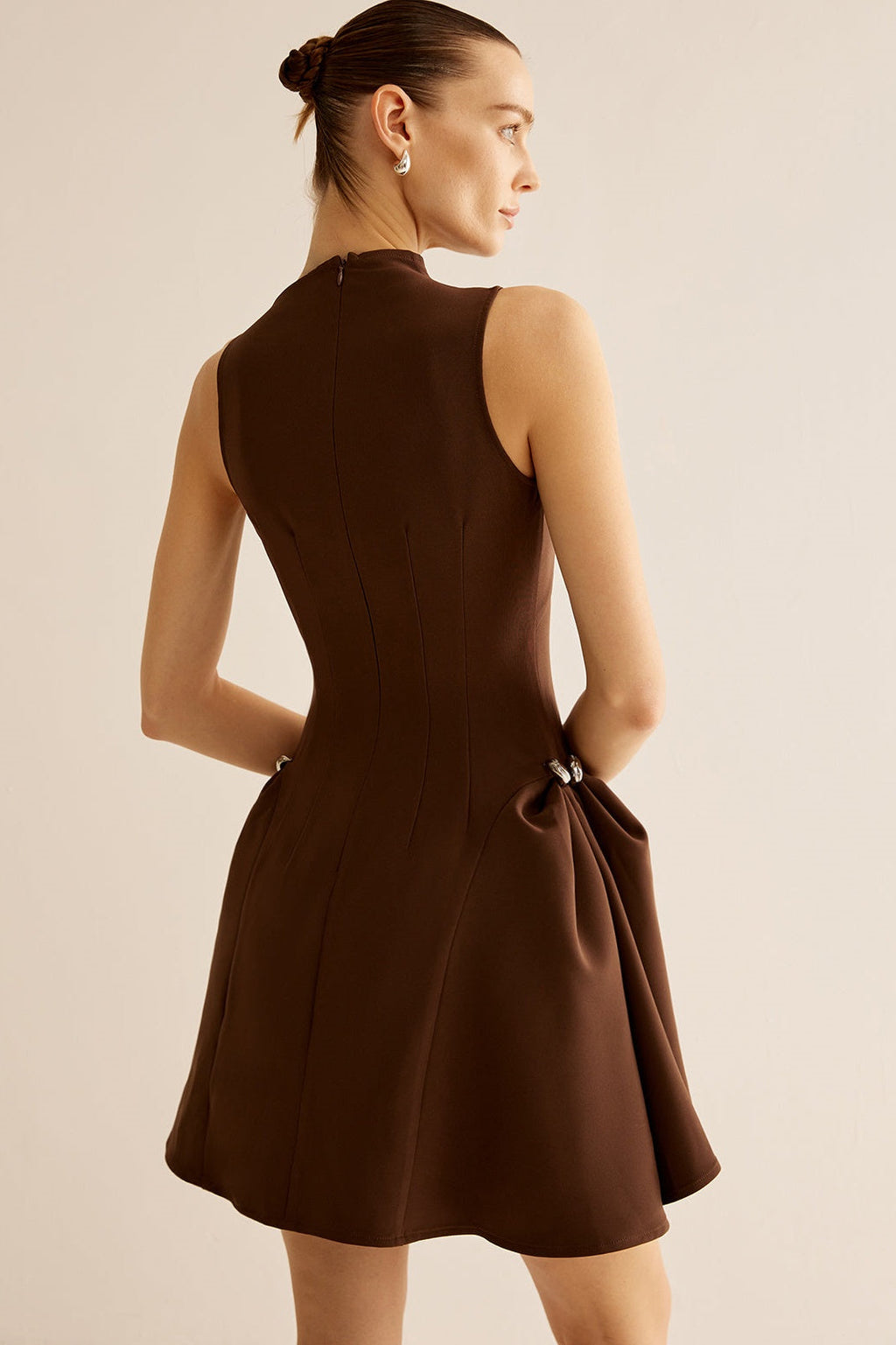 Samantha Asimetrik Kloş Mini Elbise