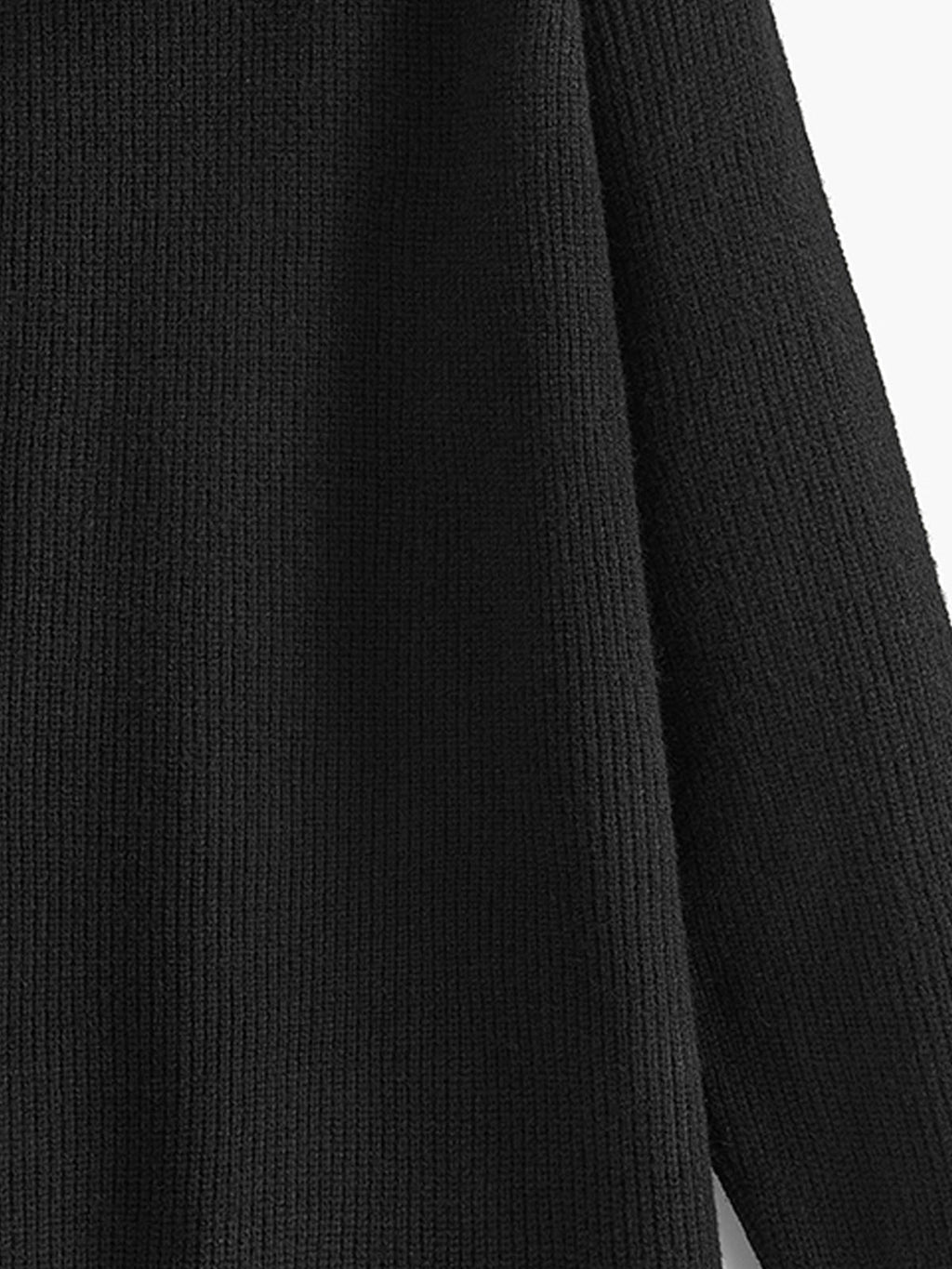 Turtleneck Yan Fermuarlı Örgü Üst