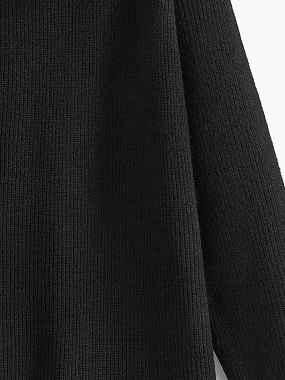 Turtleneck Yan Fermuarlı Örgü Üst