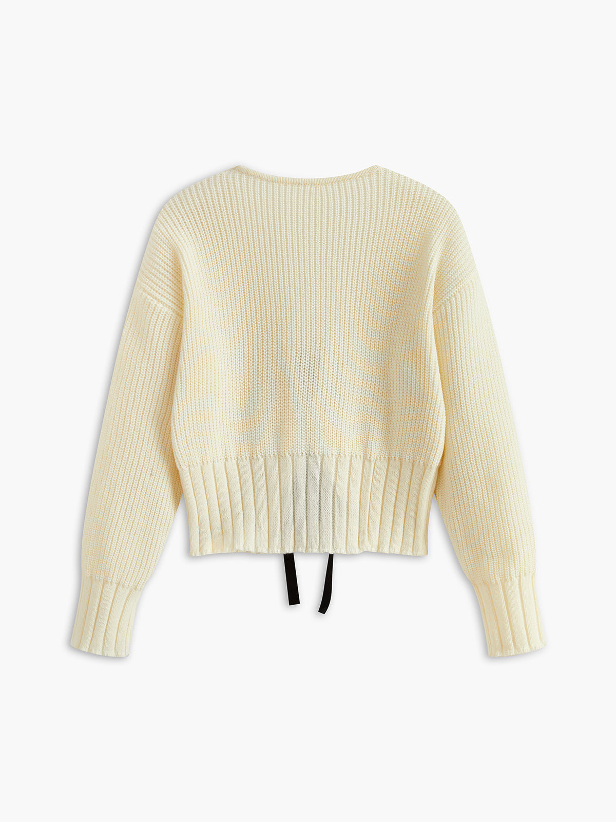 V Yaka Fiyonklu Yivli Hırka