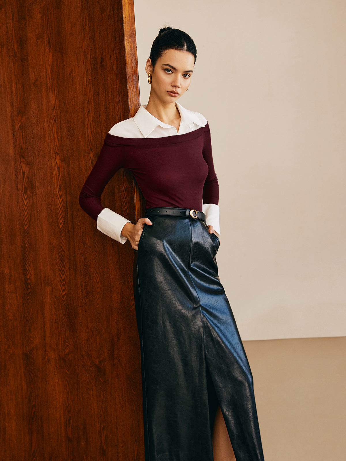 Yarı Şeffaf Panel Jersey Slim Üst