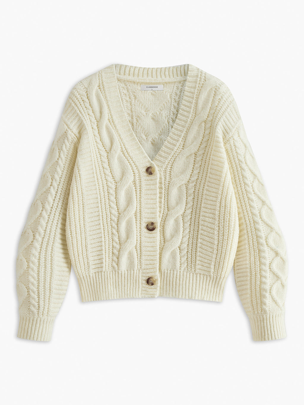 V Yaka Düğme Mekanizmalı Kablolu Hırka