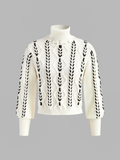 Turtleneck Raw Hem Twist Kazak