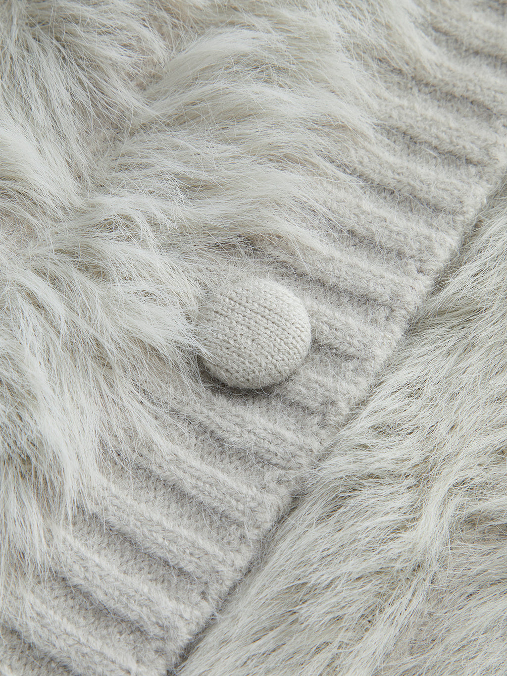 Pu Yaka Yüksek Esnek Tüylü Hırka