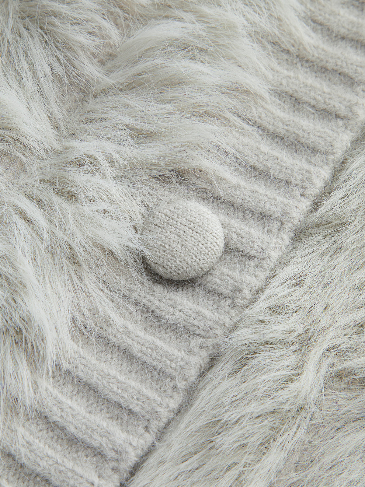 Pu Yaka Yüksek Esnek Tüylü Hırka