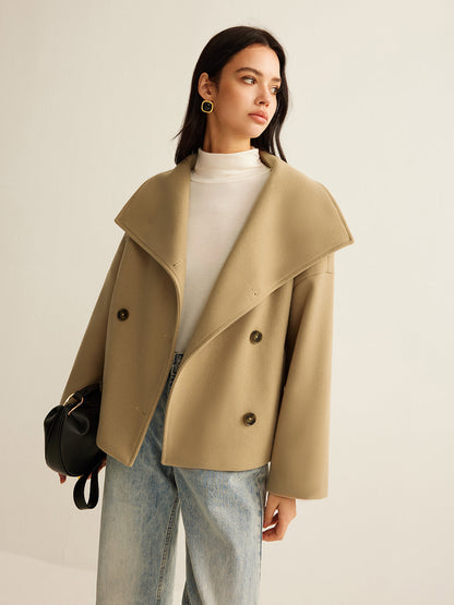Büyük Yaka Tweed Mont
