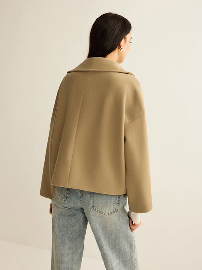 Büyük Yaka Tweed Mont