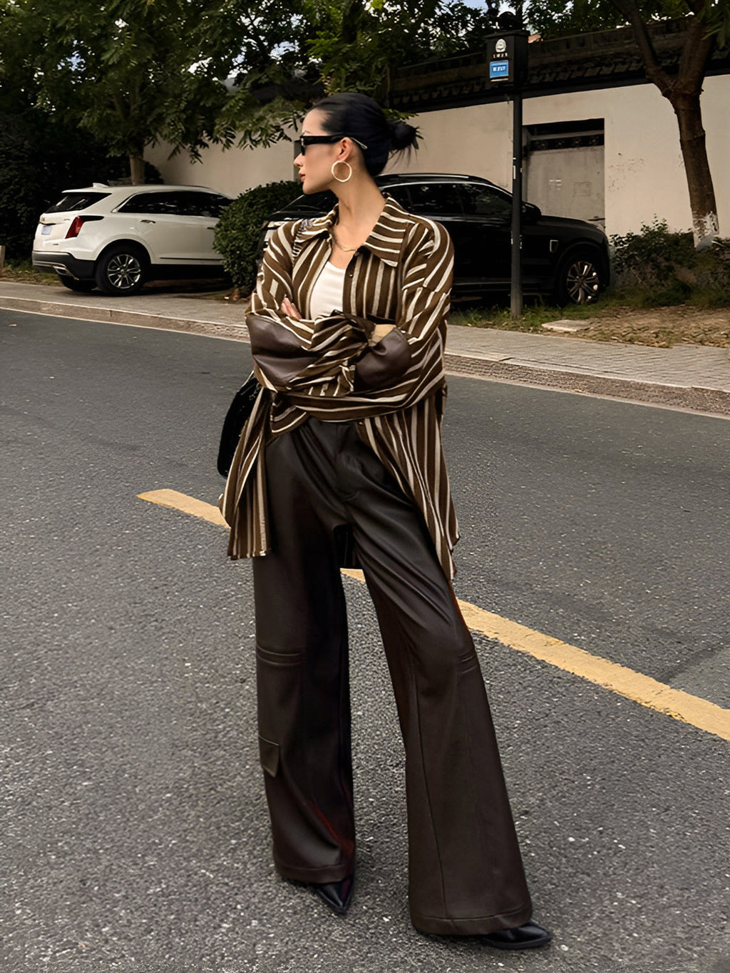 Büyük Boy Pamuklu Panel Çizgili Polo Gömlek