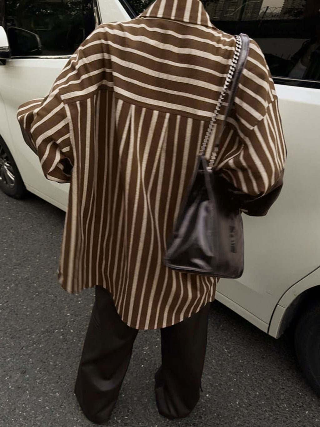 Büyük Boy Pamuklu Panel Çizgili Polo Gömlek