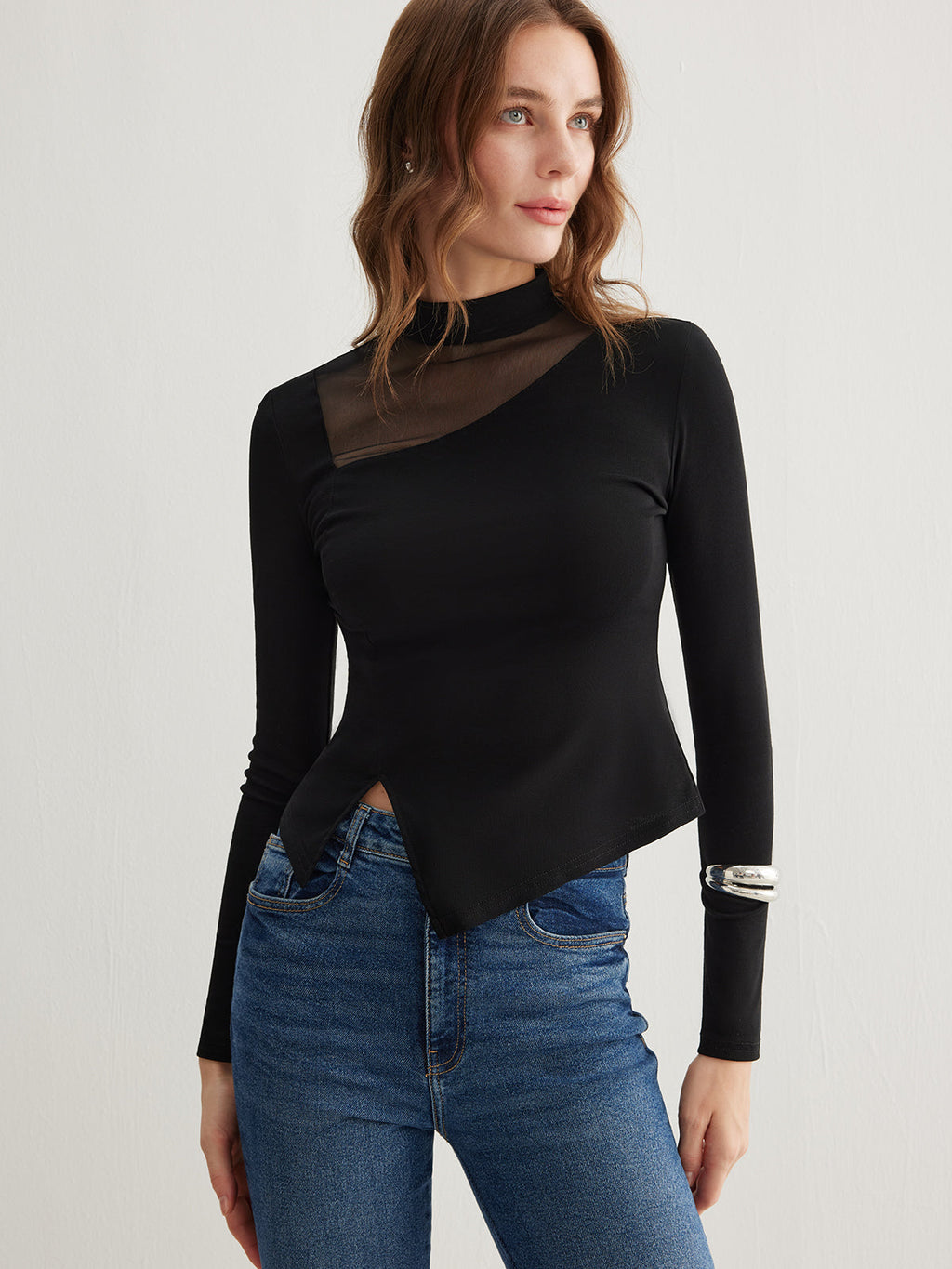 Yan Bölünmüş Jersey Üst