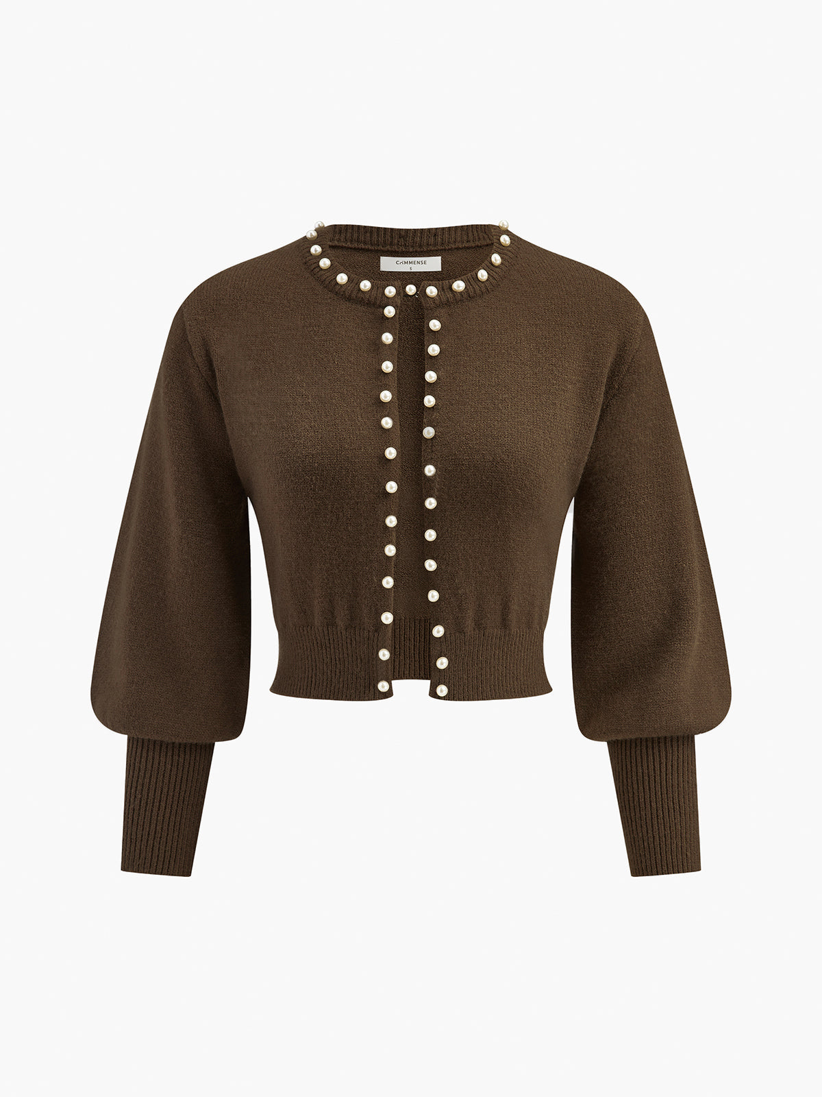 İnci Kenarlı Fener Kol Örgü Üst