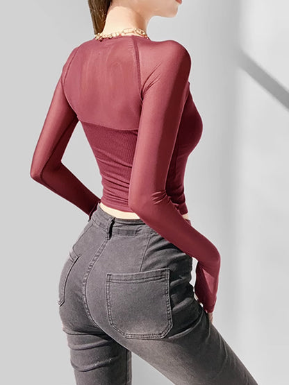 Kare Yaka Şeffaf Panel Kırpılmış Tişört