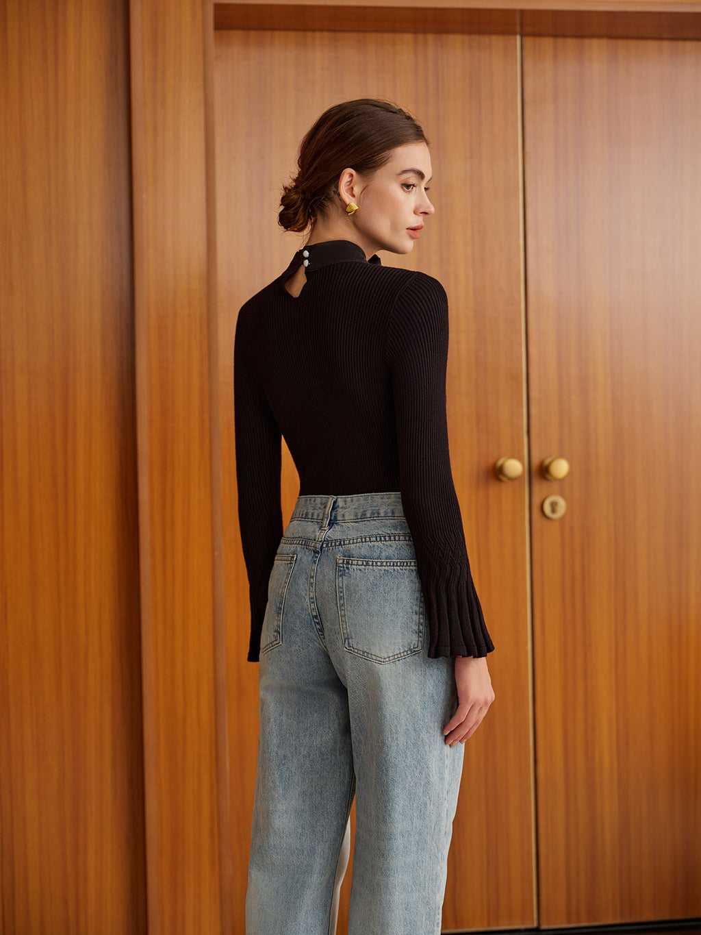 Fiyonk Dekor Çan Kol Örgü Üst